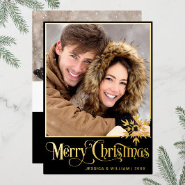 Sparkle Merry Christmas 2 PHOTO Greeting金ゴールド 箔シーズンカード