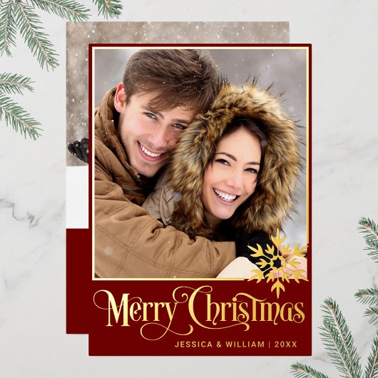 Sparkle Merry Christmas 2 PHOTO Greeting金ゴールド 箔シーズンカード