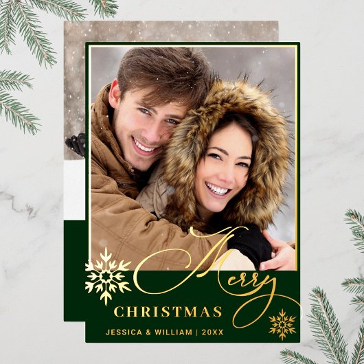 Sparkle Merry Christmas 2 PHOTO Greeting金ゴールド 箔シーズンカード