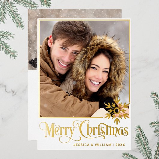 Sparkle Merry Christmas 2 PHOTO Greeting金ゴールド 箔シーズンカード