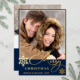 Sparkle Merry Christmas 2 PHOTO Greeting金ゴールド 箔シーズンカード