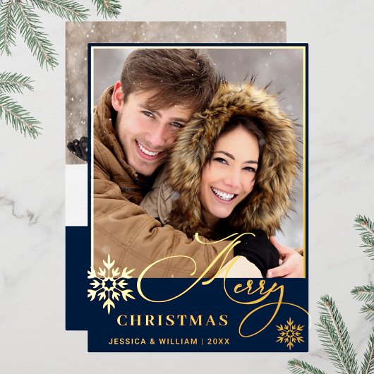 Sparkle Merry Christmas 2 PHOTO Greeting金ゴールド 箔シーズンカード