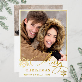 Sparkle Merry Christmas 2 PHOTO Greeting金ゴールド 箔シーズンカード