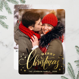 Sparkle Merry Christmas 2 PHOTO Greeting金ゴールド 箔シーズンカード