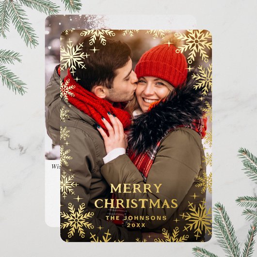 Sparkle Merry Christmas 2 PHOTO Greeting金ゴールド 箔シーズンカード