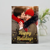 Sparkle Merry Christmas 2 PHOTO Greeting金ゴールド 箔シーズンカード (立ち正面)