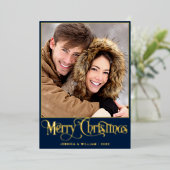 Sparkle Merry Christmas 2 PHOTO Greeting金ゴールド 箔シーズンカード (立ち正面)