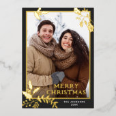 Sparkle Merry Christmas 2 PHOTO Greeting金ゴールド 箔シーズンカード (正面)