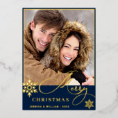Sparkle Merry Christmas 2 PHOTO Greeting金ゴールド 箔シーズンカード (正面)