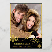Sparkle Merry Christmas 2 PHOTO Greeting金ゴールド 箔シーズンカード (正面)