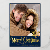 Sparkle Merry Christmas 2 PHOTO Greeting金ゴールド 箔シーズンカード (正面)