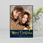 Sparkle Merry Christmas 2 PHOTO Greeting金ゴールド 箔シーズンカード (立ち正面)