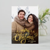 Sparkle Merry Christmas 2 PHOTO Greeting金ゴールド 箔シーズンカード (立ち正面)