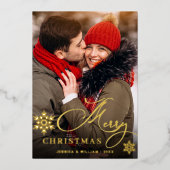 Sparkle Merry Christmas 2 PHOTO Greeting金ゴールド 箔シーズンカード (正面)