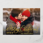 Sparkle Merry Christmas 2 PHOTO Greeting金ゴールド 箔シーズンカード (正面)