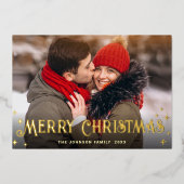 Sparkle Merry Christmas 3 PHOTO Greeting金ゴールド 箔シーズンカード (正面)