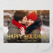 Sparkle Merry Christmas 3 PHOTO Greeting金ゴールド 箔シーズンカード (正面)