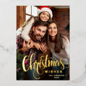 Sparkle Merry Christmas 5 PHOTO Greeting金ゴールド 箔シーズンカード (正面)