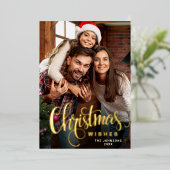 Sparkle Merry Christmas 5 PHOTO Greeting金ゴールド 箔シーズンカード (立ち正面)