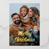 Sparkle Merry Christmas 5 PHOTO Greeting金ゴールド 箔シーズンカード (正面)