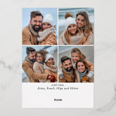 Sparkle Merry Christmas 5 PHOTO Greeting金ゴールド 箔シーズンカード (裏面)