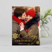 Sparkle Merry Christmas 5 PHOTO Greeting金ゴールド 箔シーズンカード (立ち正面)