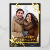 Sparkle Merry Christmas 5 PHOTO Greeting金ゴールド 箔シーズンカード (正面)