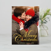Sparkle Merry Christmas 5 PHOTO Greeting金ゴールド 箔シーズンカード (立ち正面)
