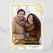 Sparkle Merry Christmas 5 PHOTO Greeting金ゴールド 箔シーズンカード (正面)
