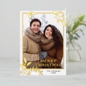 Sparkle Merry Christmas 5 PHOTO Greeting金ゴールド 箔シーズンカード (立ち正面)