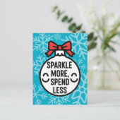 Sparkle More, Spend Less Christmas Ornament ポストカード (スタンド正面)