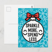 Sparkle More, Spend Less Christmas Ornament ポストカード (正面/裏面)