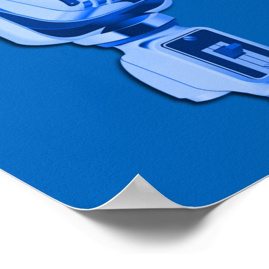 Sparkle Music Noteとレトロマイク誕生日 ポスター (角)