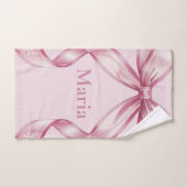 Sparkle Pink Coquette Bow 1st ハンドタオル (ハンドタオル)