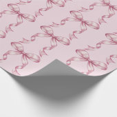 Sparkle Pink Coquette Bow 1st ラッピングペーパー (角)
