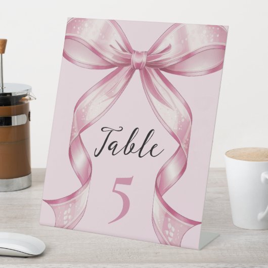 Sparkle Pink Coquette Bow 1st 台座サイン (インサイチュ)