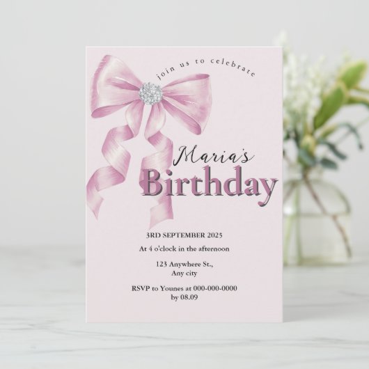 Sparkle Pink Coquette Bow 1st 招待状 (スタンド正面)