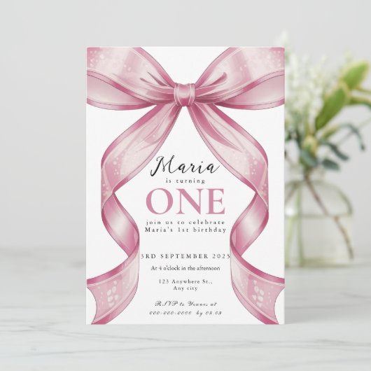 Sparkle Pink Coquette Bow 1st 招待状 (スタンド正面)