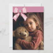 Sparkle Pink Coquette Bow 1st 招待状 (裏面)