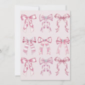 Sparkle Pink Coquette Bow 1st 招待状 (裏面)