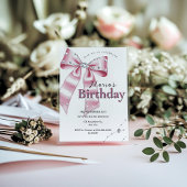 Sparkle Pink Coquette Bow 1st 招待状