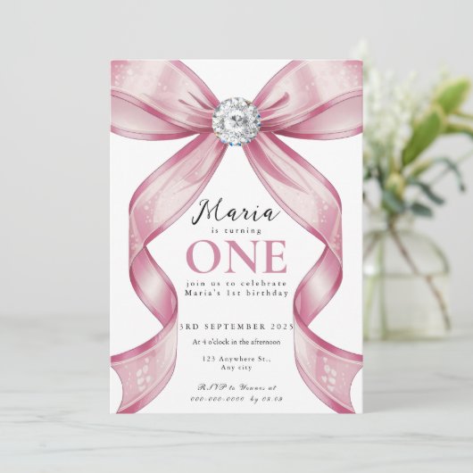 Sparkle Pink Coquette Bow 1st 招待状 (スタンド正面)