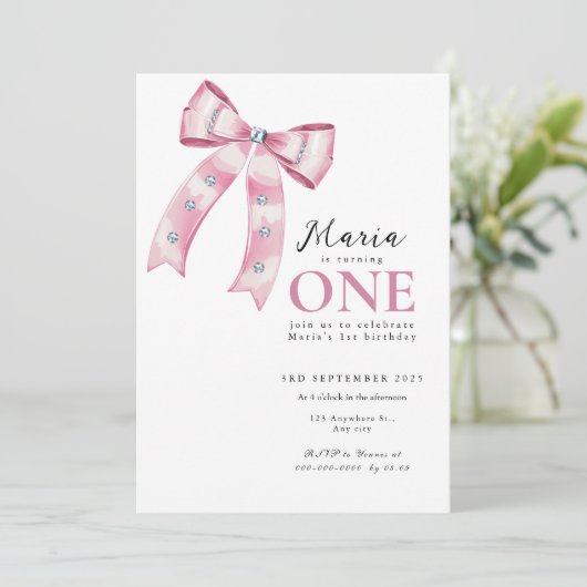 Sparkle Pink Coquette Bow 1st 招待状 (スタンド正面)