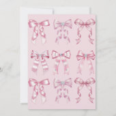 Sparkle Pink Coquette Bow 1st 招待状 (裏面)