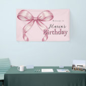 Sparkle Pink Coquette Bow 1st 横断幕 (トレードショー)