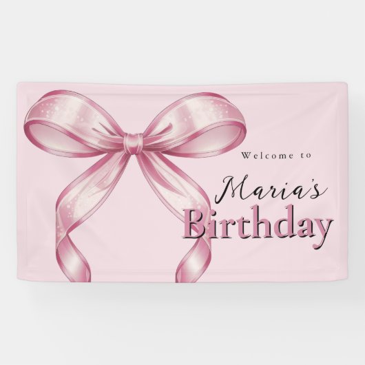 Sparkle Pink Coquette Bow 1st 横断幕 (横)