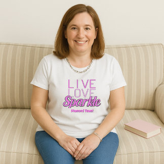 Sparkle quote glitter effect pink add text プラスサイズTシャツ