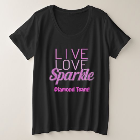 Sparkle quote glitter effect pink add text tシャツ (デザイン正面)
