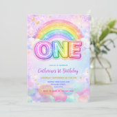 Sparkle Rainbow 1st Birthday Party 招待状 (スタンド正面)