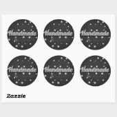 Sparkle Silver Glitter Handmade Gift Stickers ラウンドシール (シート)